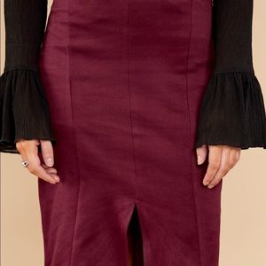 Burgundy pencil skirt